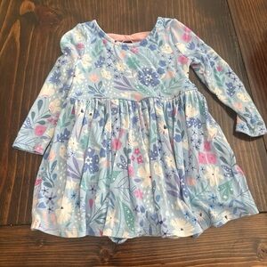 Little Sleepies magical meadow bow back skater dress with bodysuit